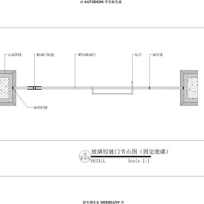 玻璃铰链门节点图