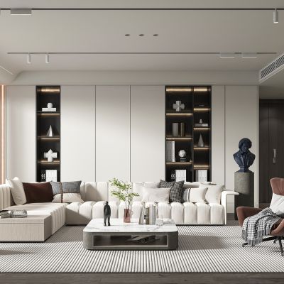 现代奶油风客厅