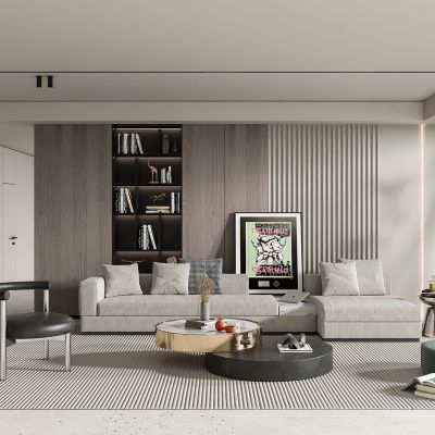 现代奶油风客厅