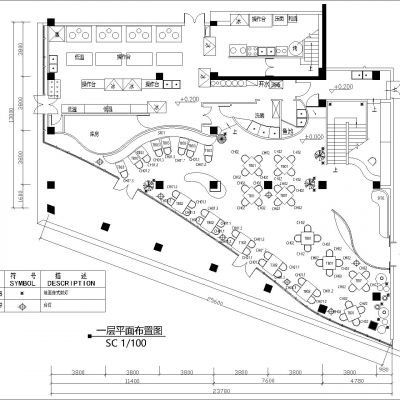 两层餐厅平面方案图