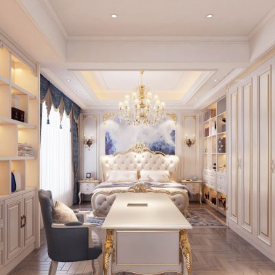 欧式卧室主人房带衣帽间