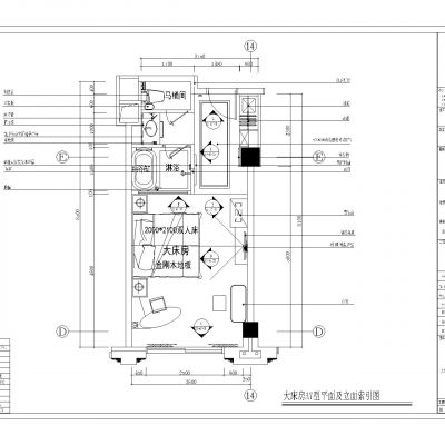 酒店大床房施工图