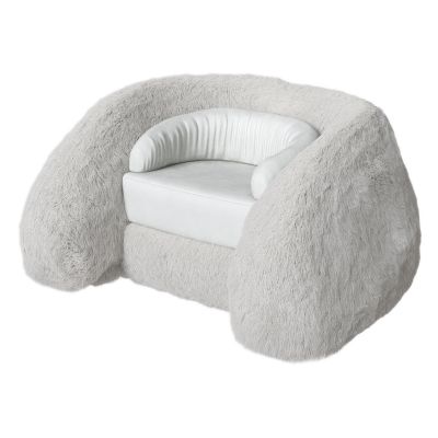 现代简约毛绒单人休闲沙发