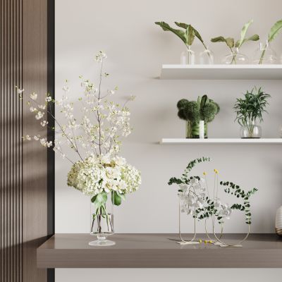 现代花瓶花艺组合 花瓶植物 花瓶花卉