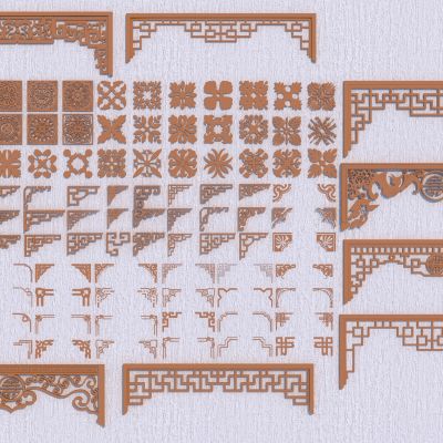 新中式雕花 角花3D模型