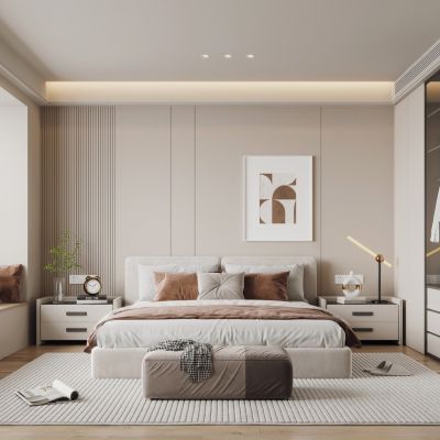 现代奶油风家居卧室