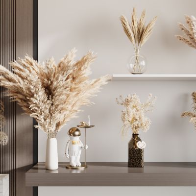 现代侘寂花瓶花艺组合 花瓶植物 花瓶花卉 侘寂花瓶