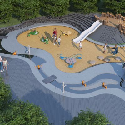 现代儿童游乐区3D模型