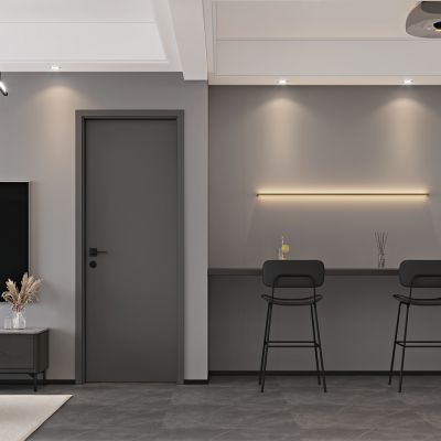 黑白灰客餐厅卧室