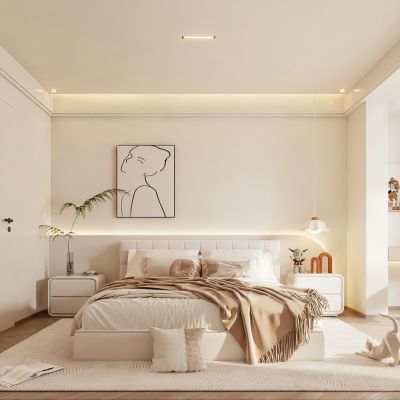 现代奶油风卧室