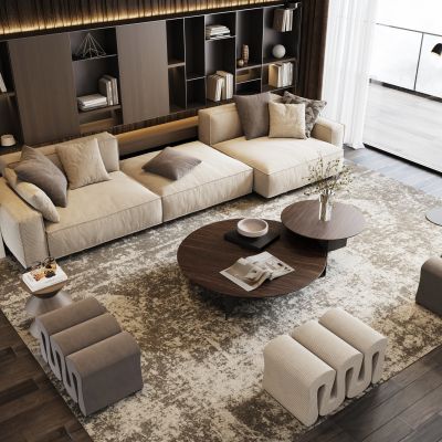 Minotti现代沙发茶几组合