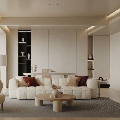 现代奶油风客厅