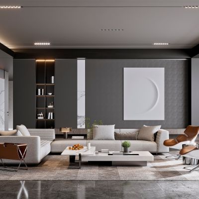 米洛提Minotti现代高级灰客厅