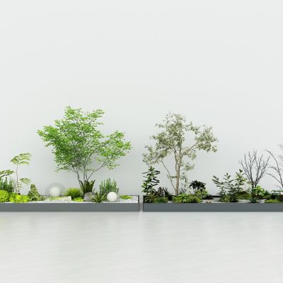 室内外造景池，园艺景观小品，绿植景观石头，绿植草坪，植物堆，树木，景观池