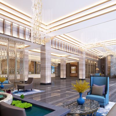 新中式酒店大堂大厅