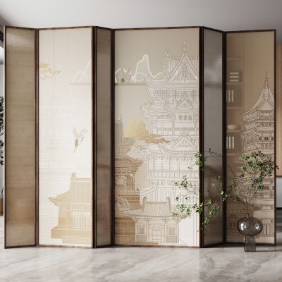 新中式屏风  隔断