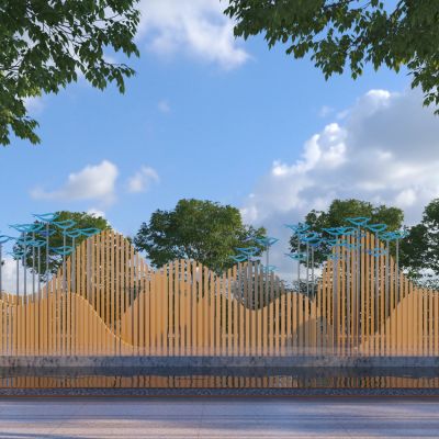 现代格栅雕塑小品