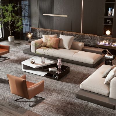 Minotti现代沙发茶几组合