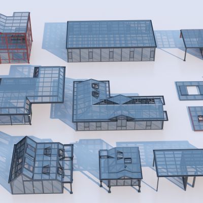 现代阳光房 玻璃房3D模型