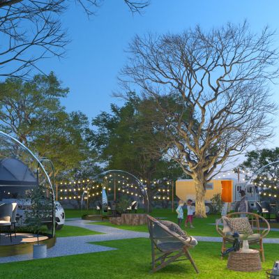 现代营地公园 泡泡屋3D模型