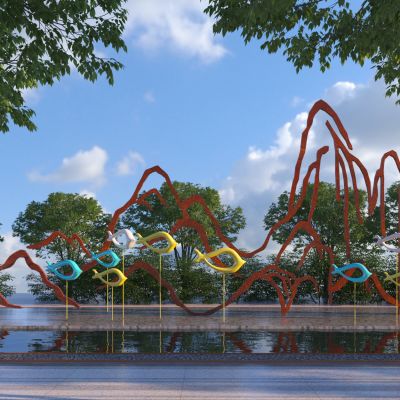 现代雕塑小品3D模型