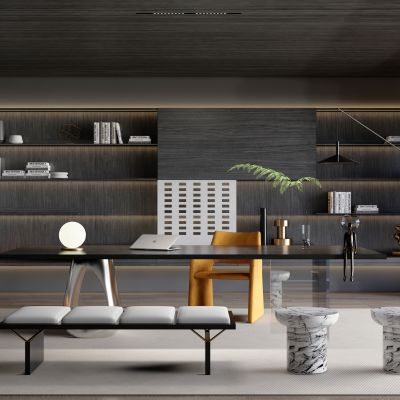 现代风格轻奢简约书房