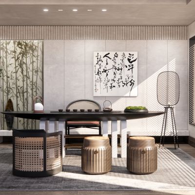 侘寂家居茶室 茶桌 