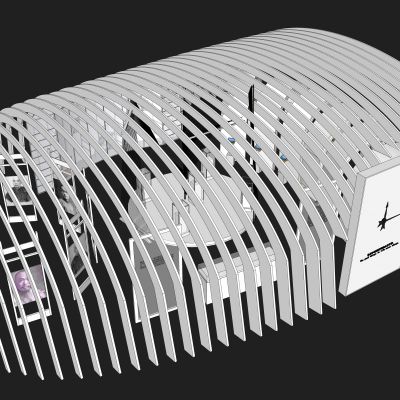 临时展厅展台展架文化展厅SU模型