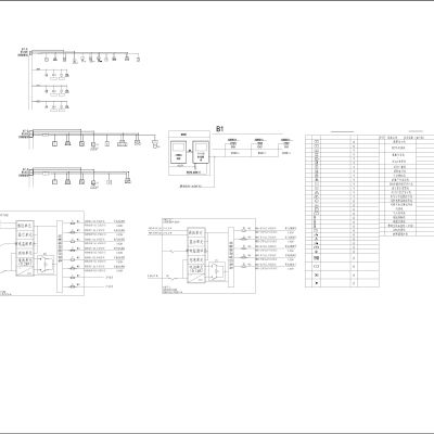 工装餐饮餐厅消防系统电路图，CAD施工图
