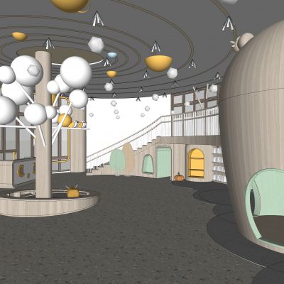 儿童空间儿童娱乐区儿童活动室SU模型