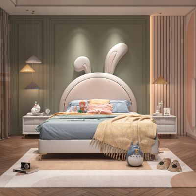 现代软包儿童床