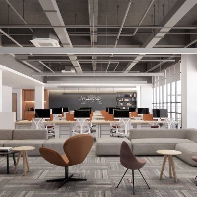 现代风格办公室公区 休息区