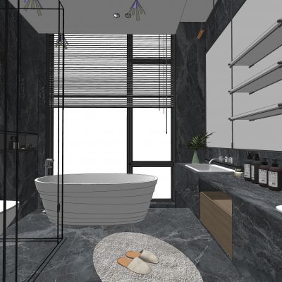 现代风格轻奢简约书房