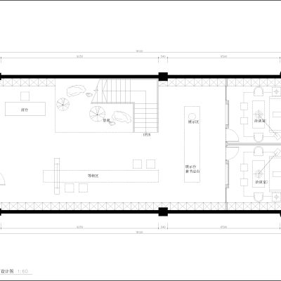 公工装店铺商铺玉器会所平面图施工图，CAD施工图