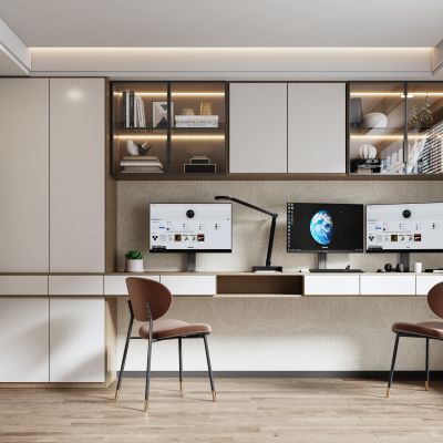 现代书房  书桌椅