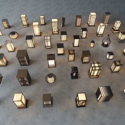 01su现代中式景观灯 草坪灯 庭院灯 户外灯大组合