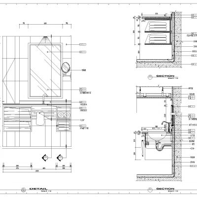 酒店标间洗手台详图