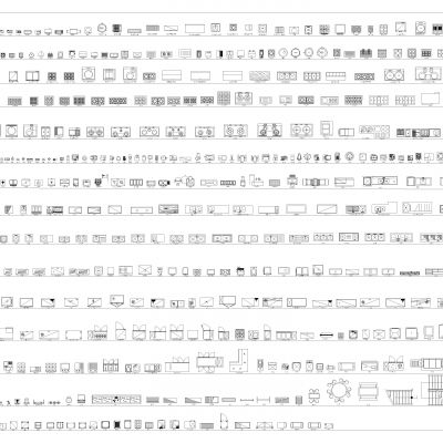 CAD工装餐饮空间图库，灶具，炉具，电器，柜子，烟机，推车，工作台，清洁台