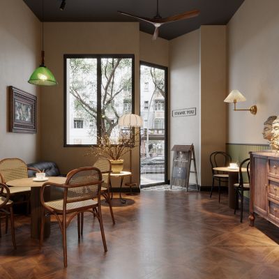 现代中古风咖啡店