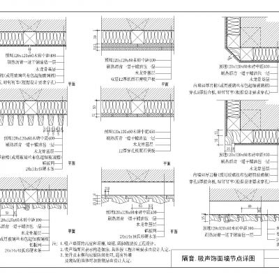 隔音.吸声饰面墙节点详图