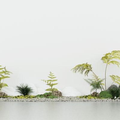 室内外造景，园艺景观小品，绿植景观石头，山体山石，植物堆，树木，鹅卵石