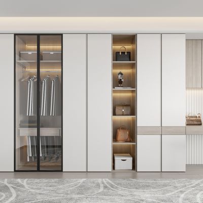 现代穿插式衣柜_梳妆台