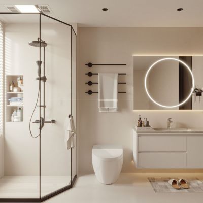 现代简约奶油风卫生间