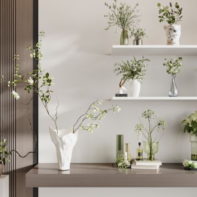 现代花瓶花艺组合 花瓶植物 花瓶花卉