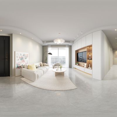 现代北欧客餐厅全景