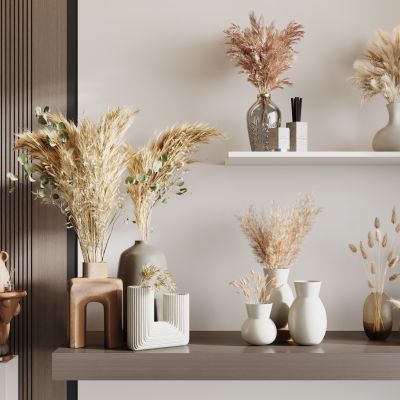 现代花瓶花艺组合 花瓶植物 花瓶花卉