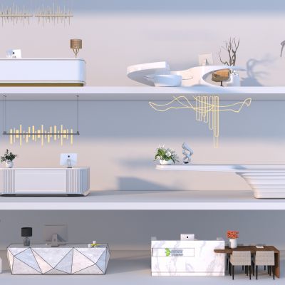 现代前台3D模型