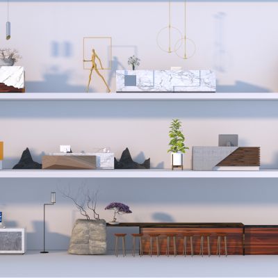 新中式前台3D模型