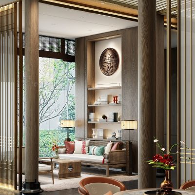 盘石 新中式售楼处洽谈区