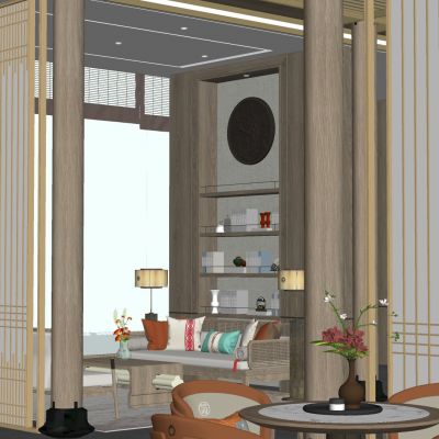 盘石 新中式售楼处洽谈区